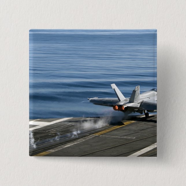 An F/A-18E Super Hornet 2 Inch Square Button (Front)