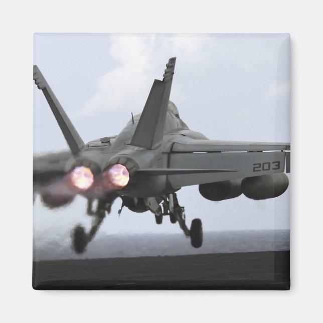 An F/A-18E Super Hornet launches Magnet (Front)