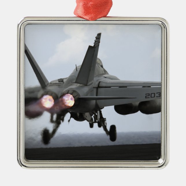An F/A-18E Super Hornet launches Metal Ornament (Front)