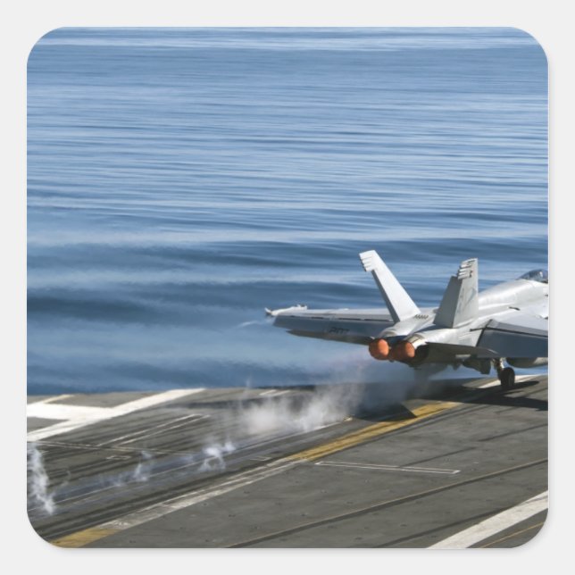 An F/A-18E Super Hornet Square Sticker (Front)