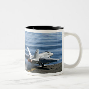 An F/A-18E Super Hornet Two-Tone Coffee Mug