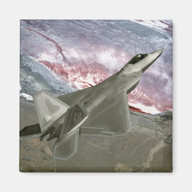 An F/A-22 Raptor flies a training mission Magnet (Front)