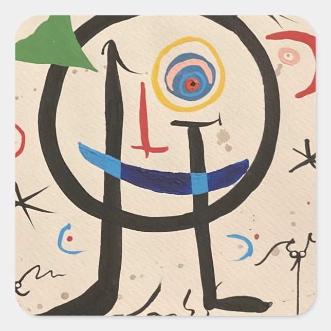 AN HOMAGE TO MIRO SQUARE STICKER (Front)