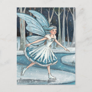 An iceskating fairy postcard