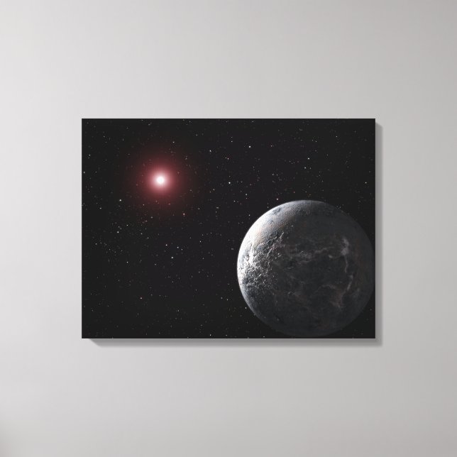 An icy/rocky planet orbiting a dim star canvas print (Front)
