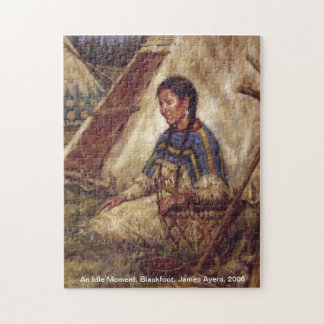 An Idle moment, Native American woman puzzle