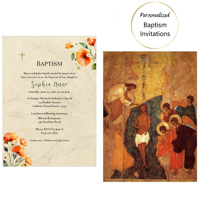 An Illuminated Life Orthodox Christian Baptism Invitation (Creator Uploaded)