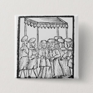 An illustration of a Jewish wedding 2 Inch Square Button