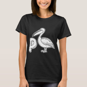 An illustration of letter P stand for pelican T-Shirt
