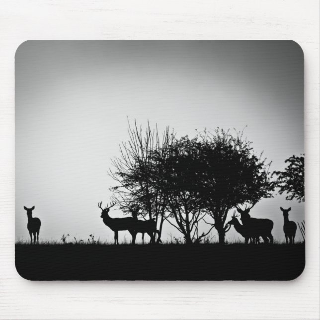 An image of some deer in the morning mist mouse pad (Front)