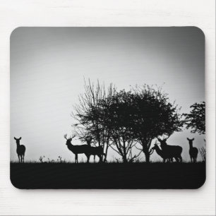 An image of some deer in the morning mist mouse pad