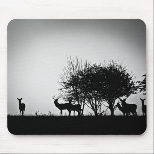 An image of some deer in the morning mist mouse pad