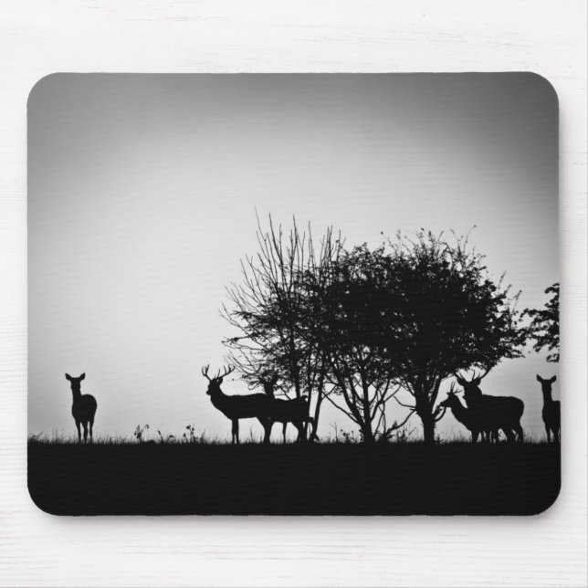 An image of some deer in the morning mist mouse pad (Front)