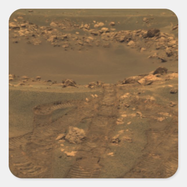 An impact crater in the Meridian Planum region Square Sticker (Front)