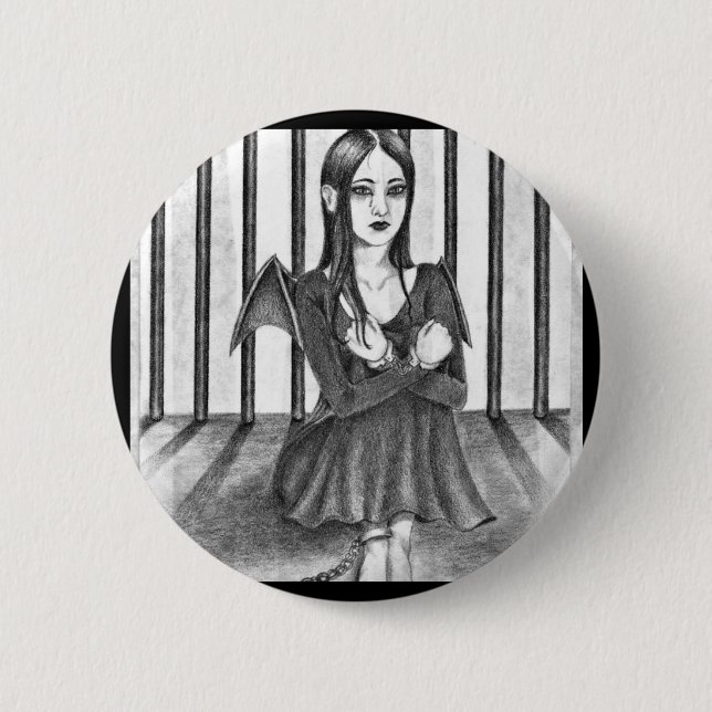 An imprisoned angel 2 inch round button (Front)
