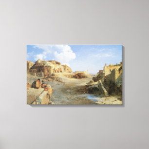 An Indian Pueblo, Laguna, New Mexico by Moran Canvas Print