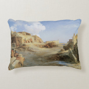 An Indian Pueblo, Laguna, New Mexico by Moran Decorative Pillow