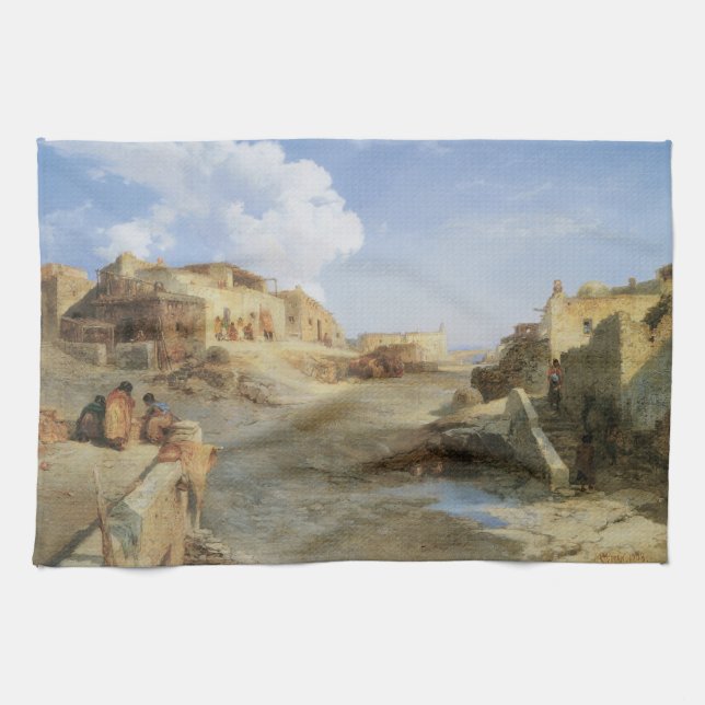 An Indian Pueblo, Laguna, New Mexico by Moran Kitchen Towel (Horizontal)