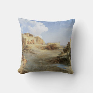 An Indian Pueblo, Laguna, New Mexico by Moran Throw Pillow