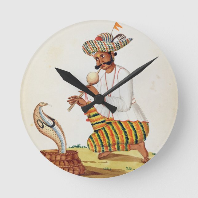 An Indian Snake Charmer with a Cobra, from a Frenc Round Clock (Front)