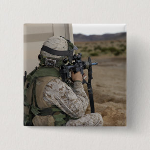 An infantry scout 2 inch square button