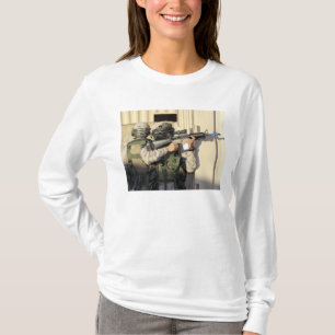 An infantry scout aims his weapon T-Shirt