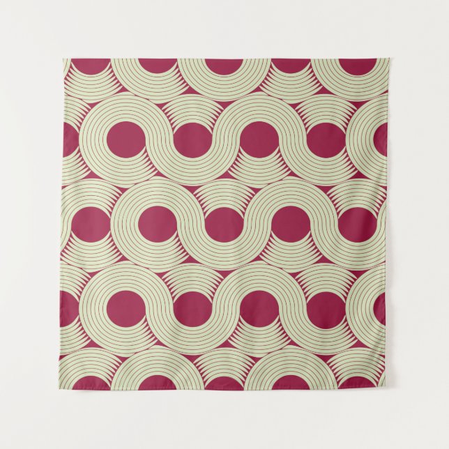 an infinite moebius stripe seamless tile, in red a tapestry (Front)