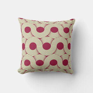 an infinite moebius stripe seamless tile, in red a throw pillow