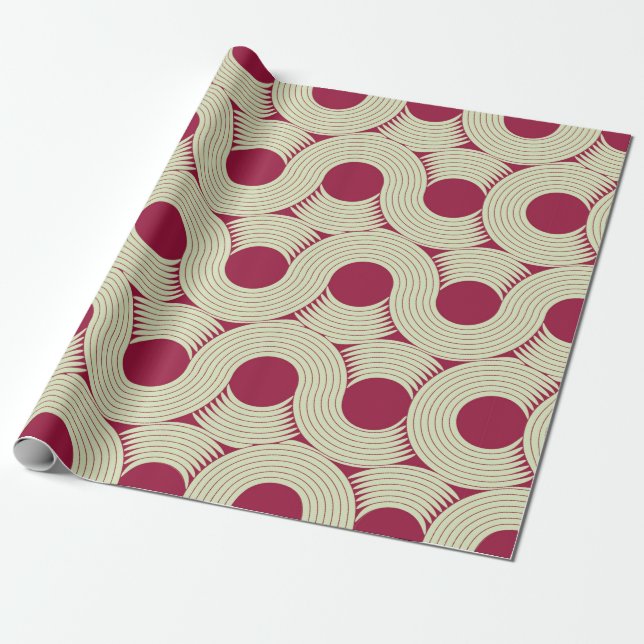an infinite moebius stripe seamless tile, in red a wrapping paper (Unrolled)