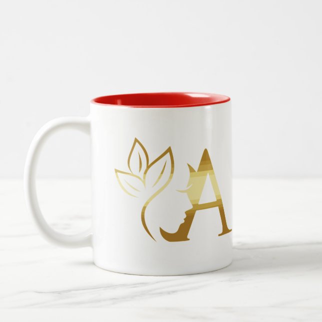 An Initial 'A' Monogrammed Personalized Mug  (Left)