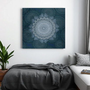 An initiation of the mass blue circle canvas print