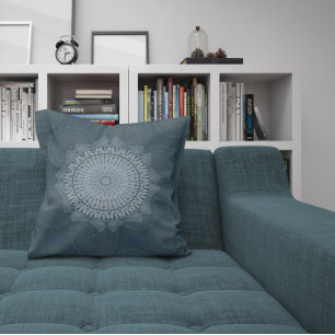 An initiation of the mass blue circle throw pillow