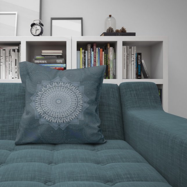An initiation of the mass blue circle throw pillow (Creator Uploaded)
