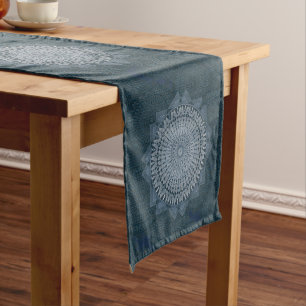 An initiation of the mass circle (blue version) medium table runner