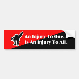 An injury to one... 2 bumpersticker bumper sticker