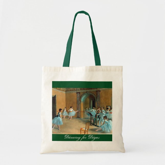 An inspiring Dancing for Degas budget tote bag. (Front)