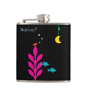 An Interesting Night Customizable Template Hip Flask