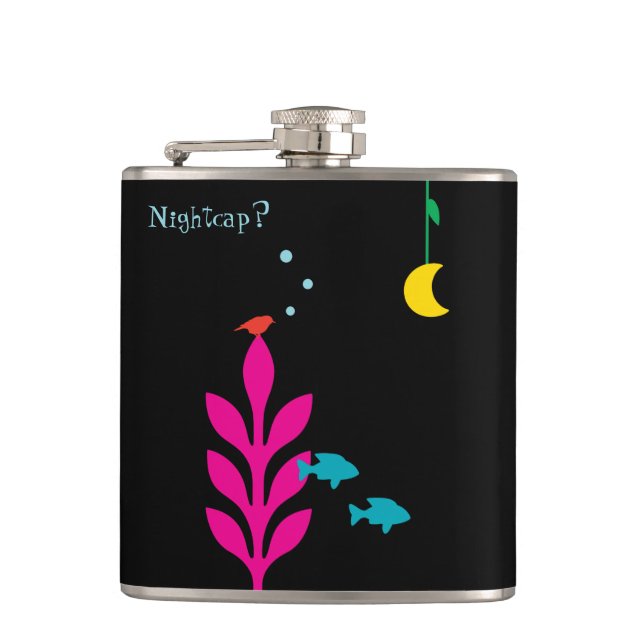 An Interesting Night Customizable Template Hip Flask (Front)