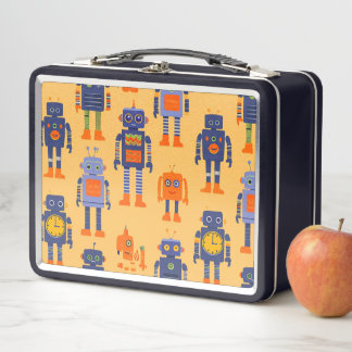 an interesting robot metal lunch box