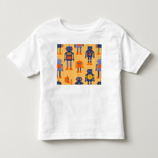 an interesting robot toddler t-shirt (Front)