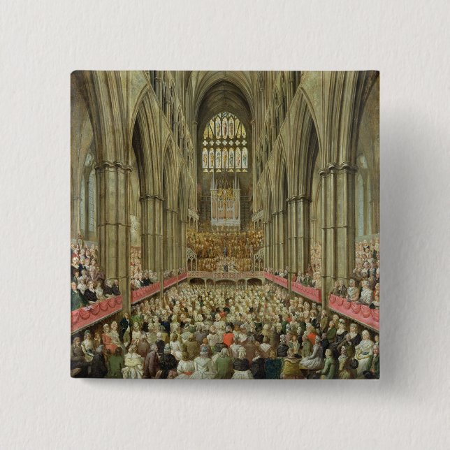 An Interior View of Westminster Abbey on the Comme 2 Inch Square Button (Front)
