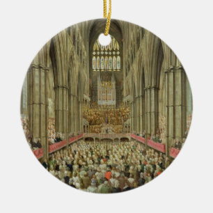 An Interior View of Westminster Abbey on the Comme Ceramic Ornament