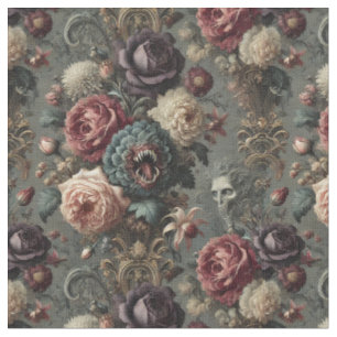 An Intimidating Bloom – Gothic Classic Tile Fabric