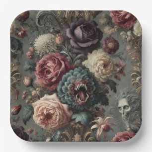 🩸 An Intimidating Bloom – Gothic Victorian Paper Plate