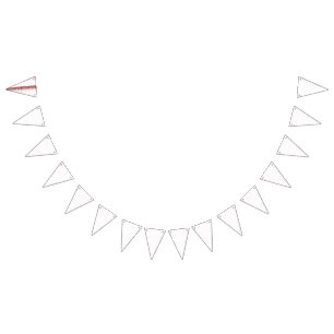 An intricate black and white floral design set aga bunting flags