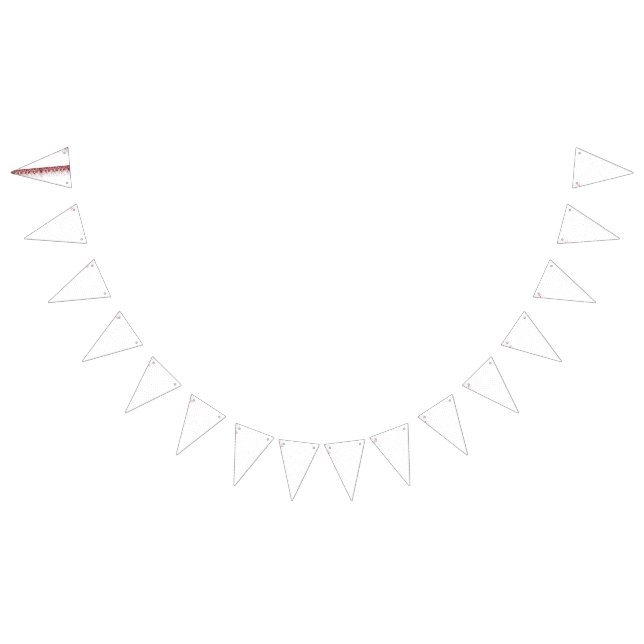 An intricate black and white floral design set aga bunting flags (All)