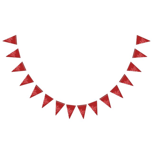 An intricate design of red and brown patterns, ele bunting flags (All)
