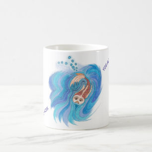 An intricate FISH design on a mug