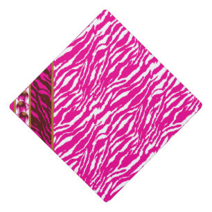 An intricate floral pattern in pink and white, art graduation cap topper