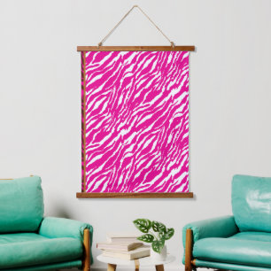 An intricate floral pattern in pink and white, art hanging tapestry